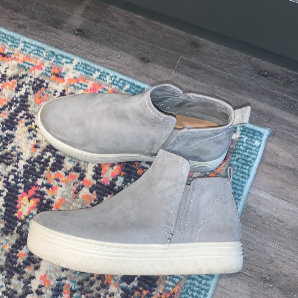 Cute mid ankle platform slip ons